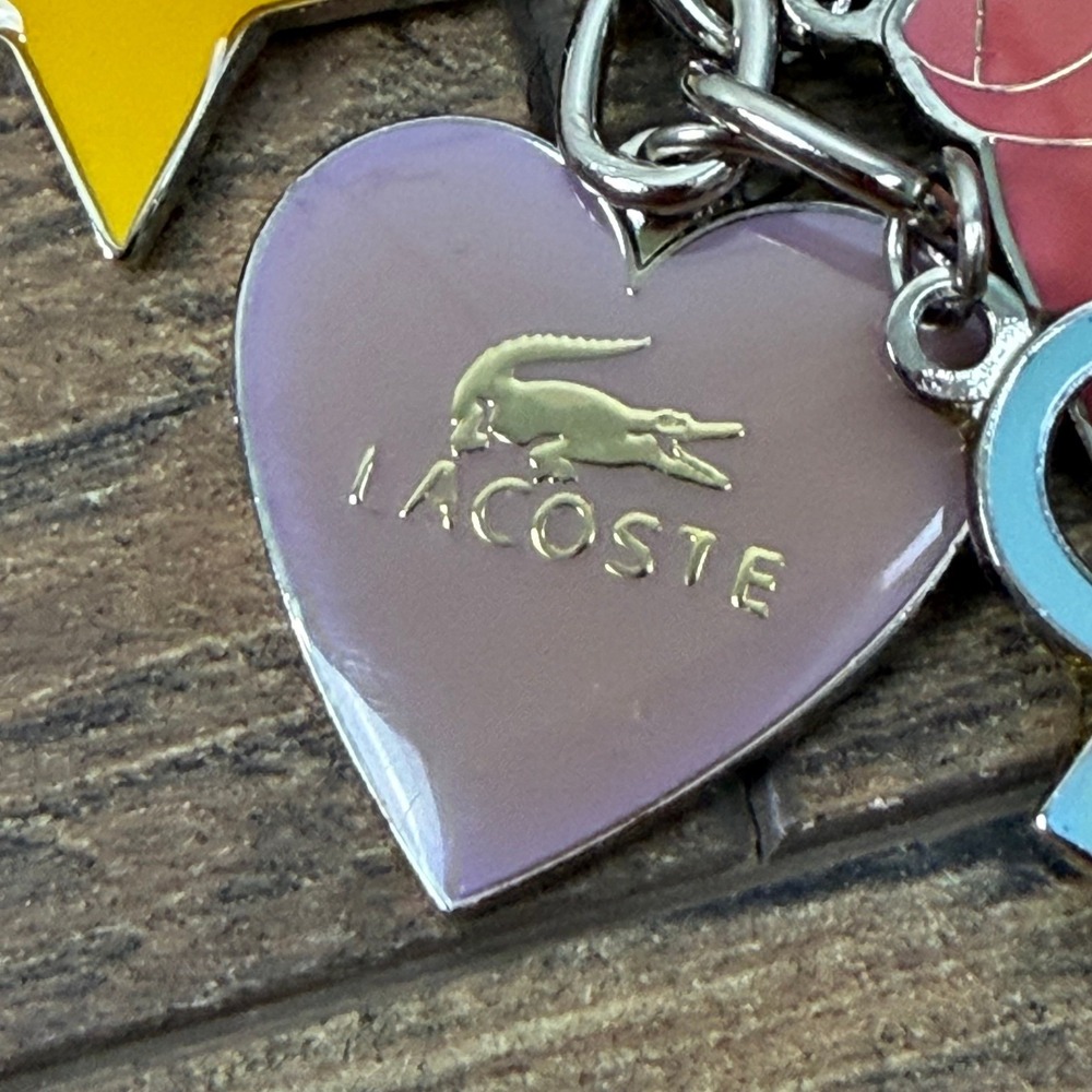 Lacoste Nordstrom TBD Enamel Charm Keychain Multicolor 5pc - Picture 7 of 10